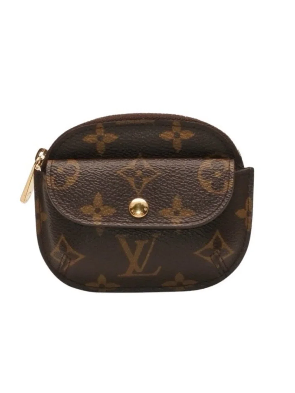Louis Vuitton Porte Monnaie Ring Coin Purse Gold Brown